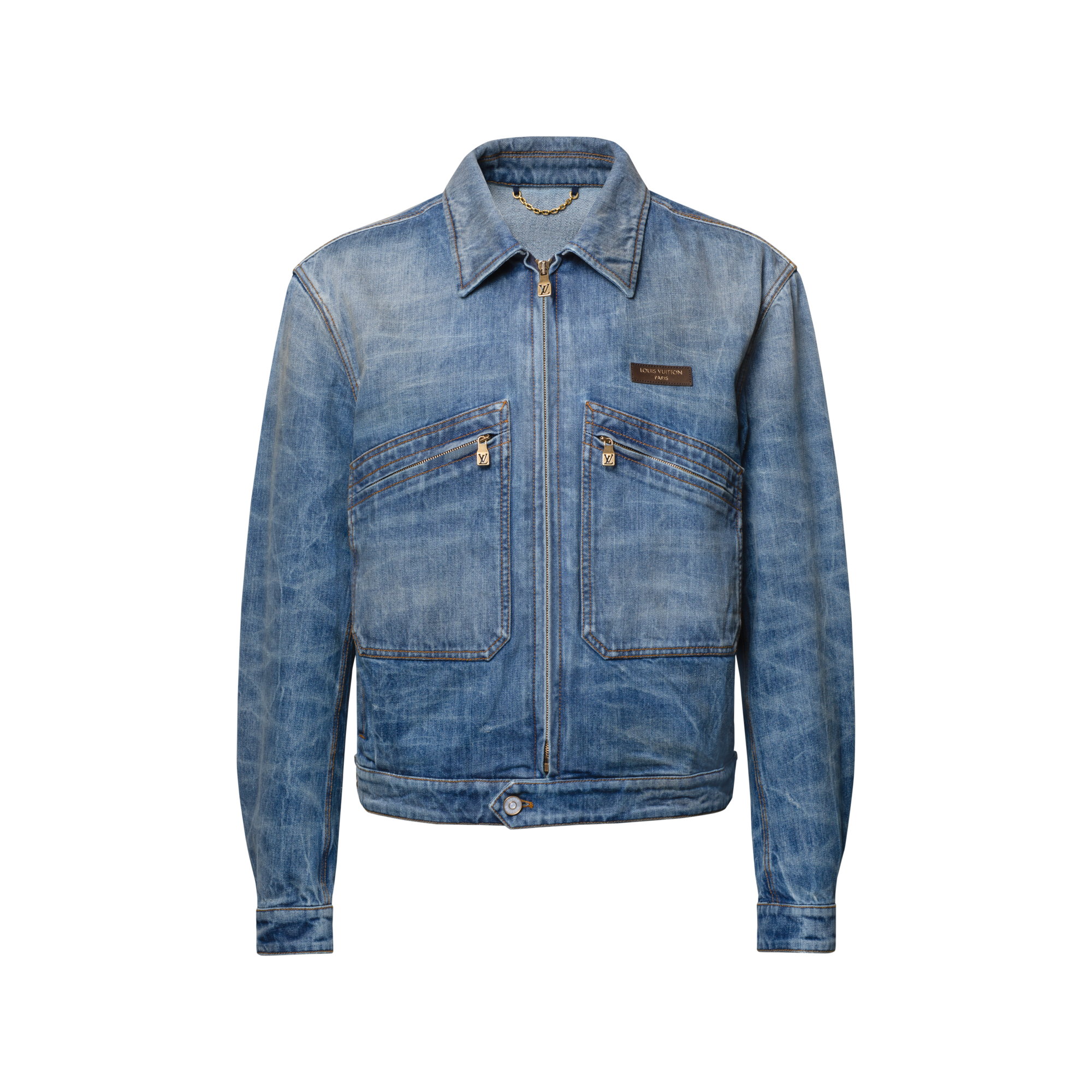 LOUISVUITTON　ルイ・ヴィトンシャインストールシルバーネイビー140 Washed Denim Zippered Blouson - Men - Ready-to-Wear | LOUIS VUITTON ®